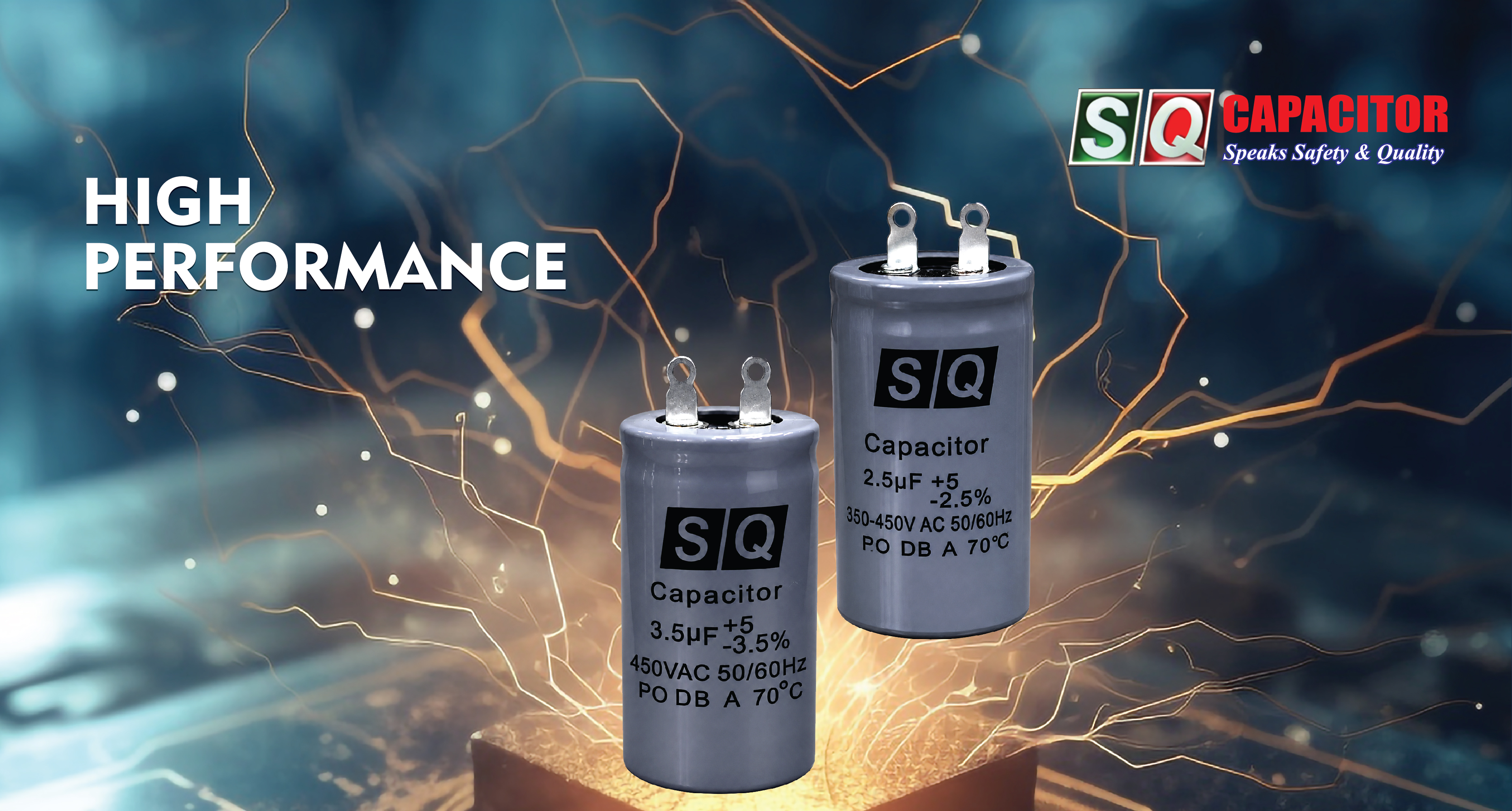 SQ Capacitor Highlights High-Performance Motor & Fan Capacitors